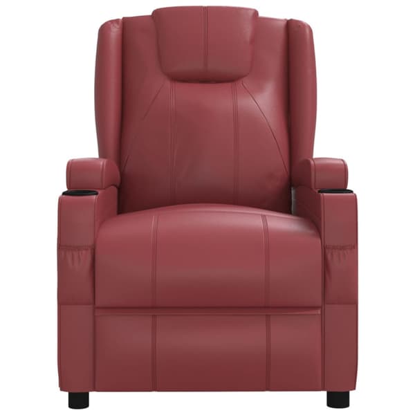 Reclinerfåtölj vinröd konstläder