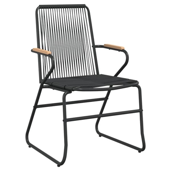 Trädgårdsmöbelset 7 pcs Svart Pulverlackerat stål