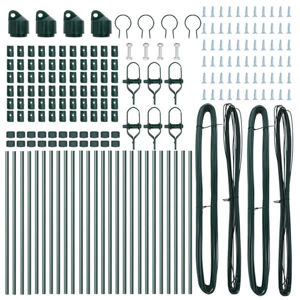 Stängselstolpe 26 pcs Grön 3,2 x 3,2 x 120 cm