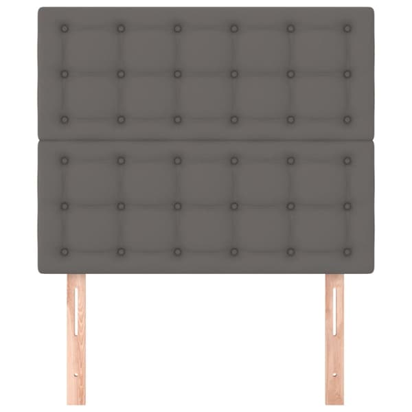 Sänggavel grå 90x5x118/128 cm konstläder