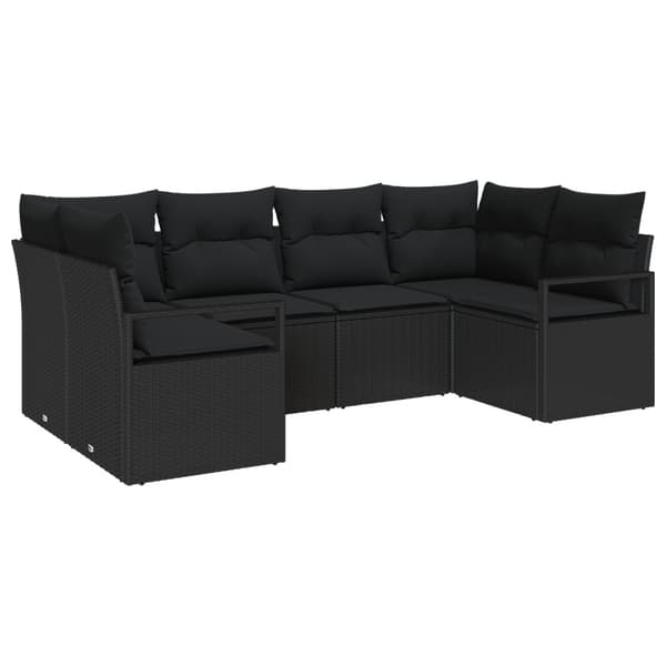 Soffset med kudde 6 pcs Svart konstrotting