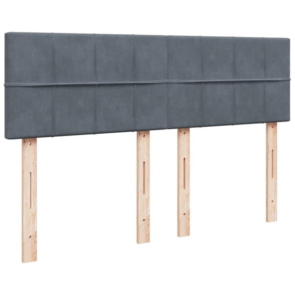 Ramsäng med madrass mörkgrå 140x190 cm sammet