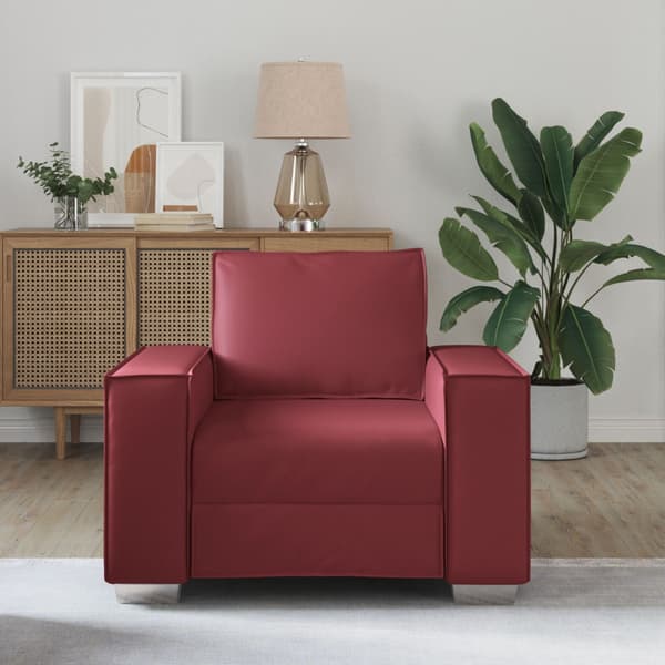 Soffstol Vinröd 100 cm Konstläder