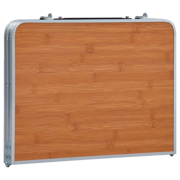 Hopfällbart campingbord brun aluminium 60x40 cm