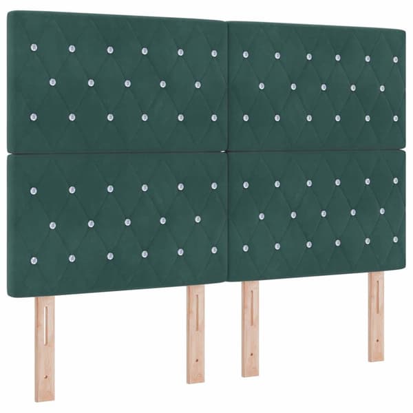 Bäddfjäder med LED-ljusslingor Mörkgrön 140 x 200 cm Sammet