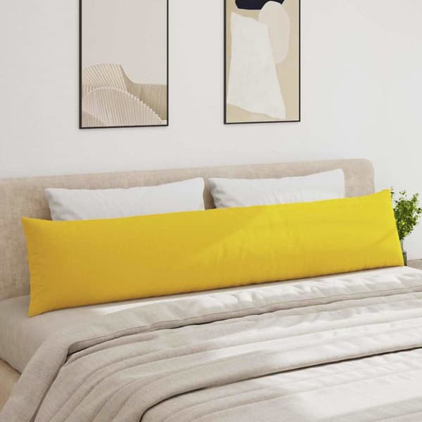 Sofakuddar 2 pcs Ljusgul 200 x 40 cm tyg