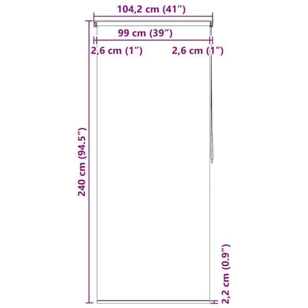 Rullgardin för dusch 100x240 cm stänk