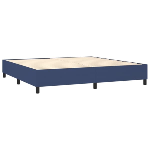 Ramsäng med madrass blå 200x200 cm tyg