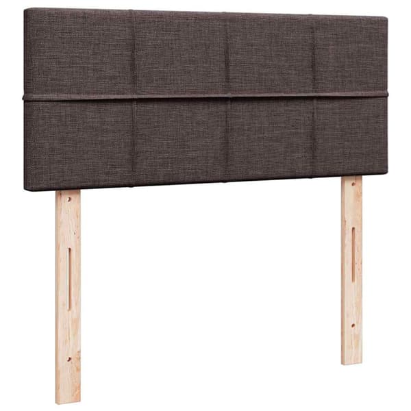 Ramsäng med madrass mörkbrun 90x200 cm tyg