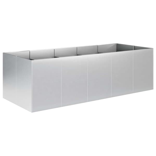 Trädgårdsplanterare Silver 200 x 80 x 60 cm Galvaniserat stål