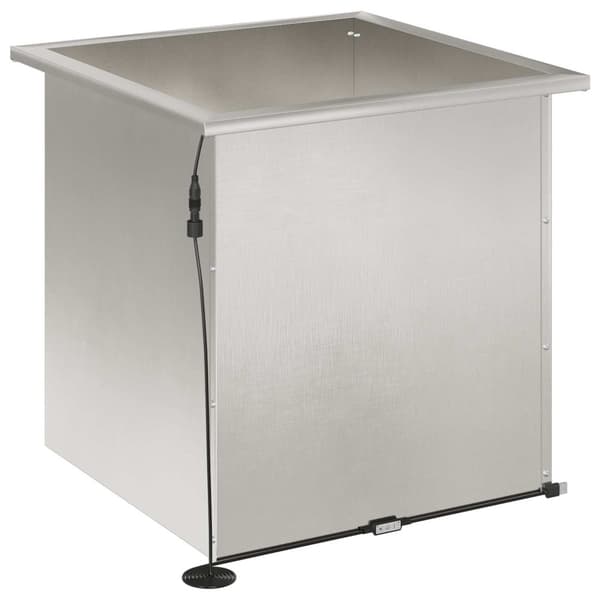 Odlingslåda med LED 2 st Silver 50 x 50 x 48 cm Rostfritt stål