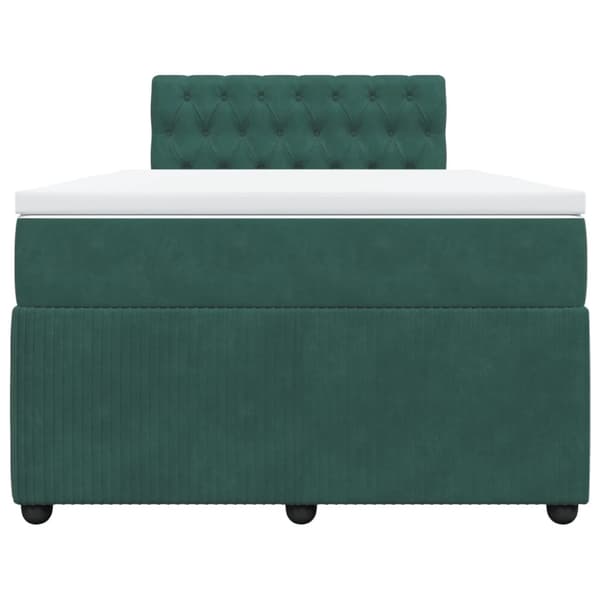 Ramsäng med madrass mörkgrön 120x200 cm sammet