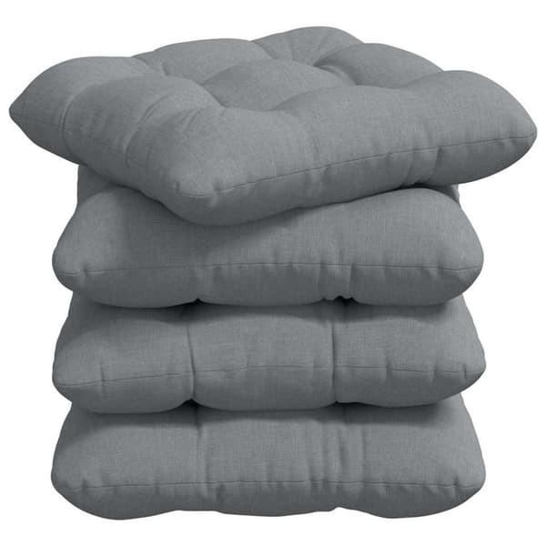Sittkuddar 4 pcs Ljusgrå 45 x 45 x 12 cm tyg