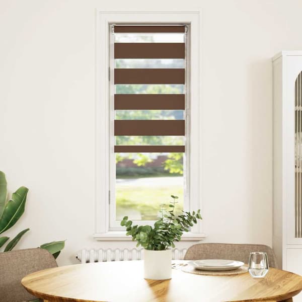 Rullgardin zebra brun 50x150 cm tyg bredd 45,9 cm polyester