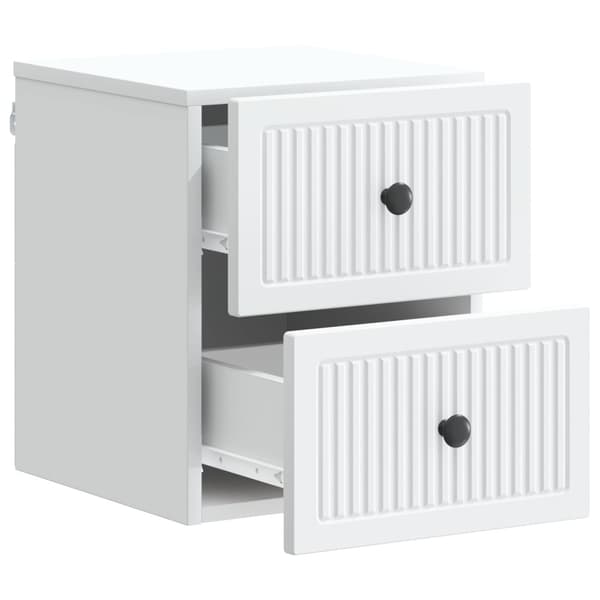 Väggmonterat Sängbord med låda 2 pcs Vit 33 x 34,5 x 40 cm