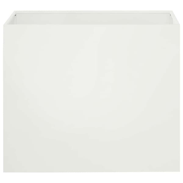 Trädgårdsplanterare 2 st Vit 50 x 40 x 50 cm Kallvalsat stål