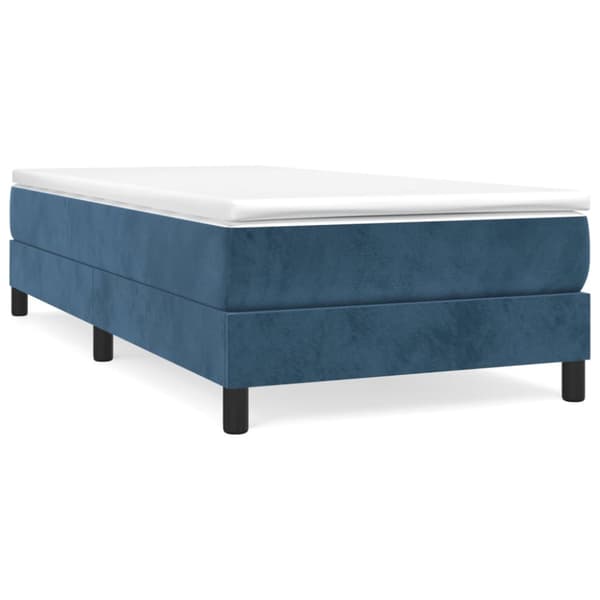 Boxspring-sängram mörkblå 90x190 cm sammet