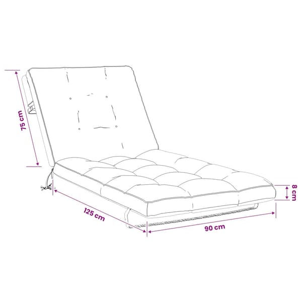 Solstol Kudde VIANEN 100% Polyester Sand 200 x 90 x 8 cm