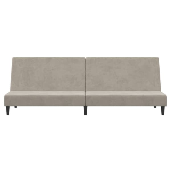 Bäddsoffa 2-sits ljusgrå sammet