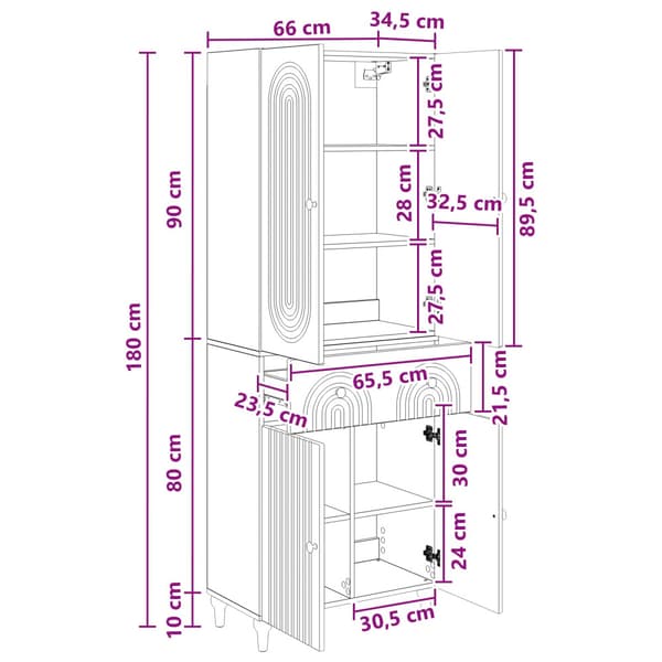 Skåpset 2 pcs 66 x 34,5 x 90 cm Konstruerat trä