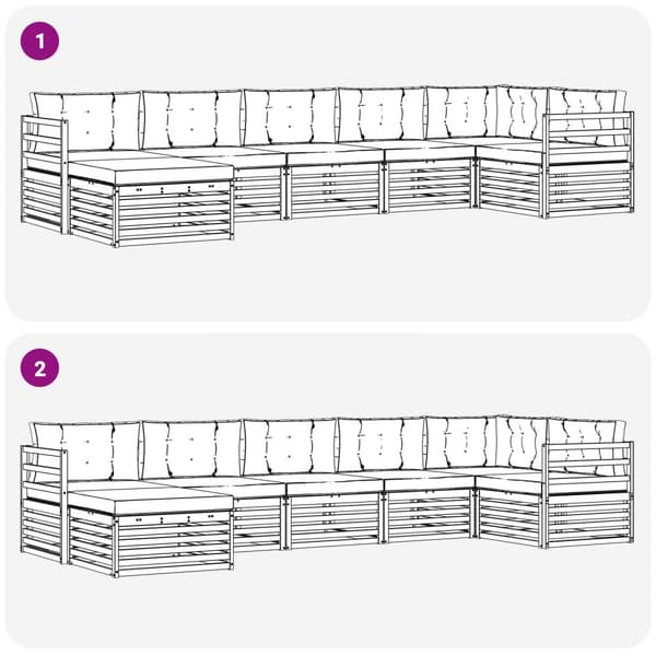 Utomhussoffset med kudde 7 pcs Vit och antracit