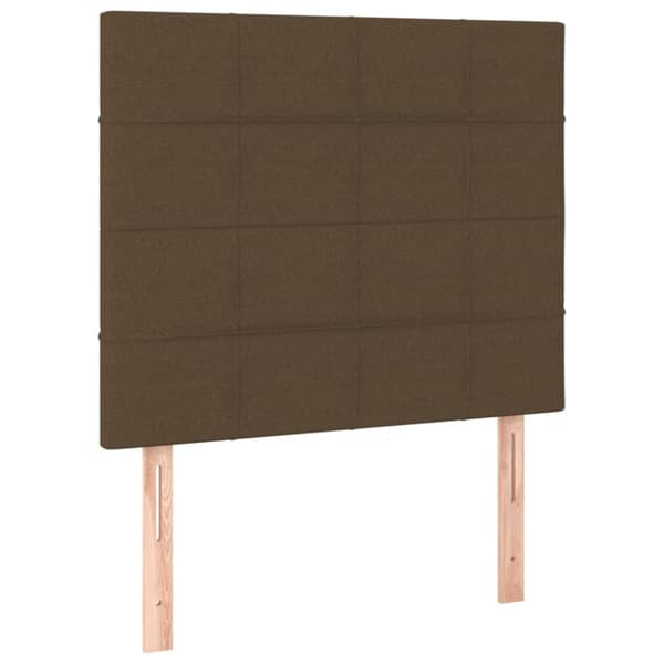 Ramsäng med madrass mörkbrun 80x200 cm tyg