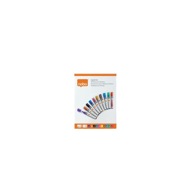 Whiteboardpenna NOBO Liq rund mix 10/fp