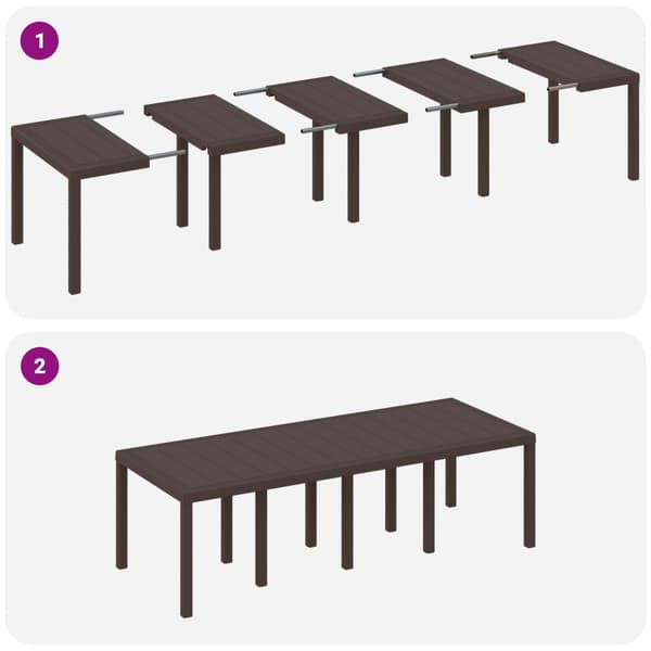 Trädgårdsmöbelset 9 st Brun Polypropylen