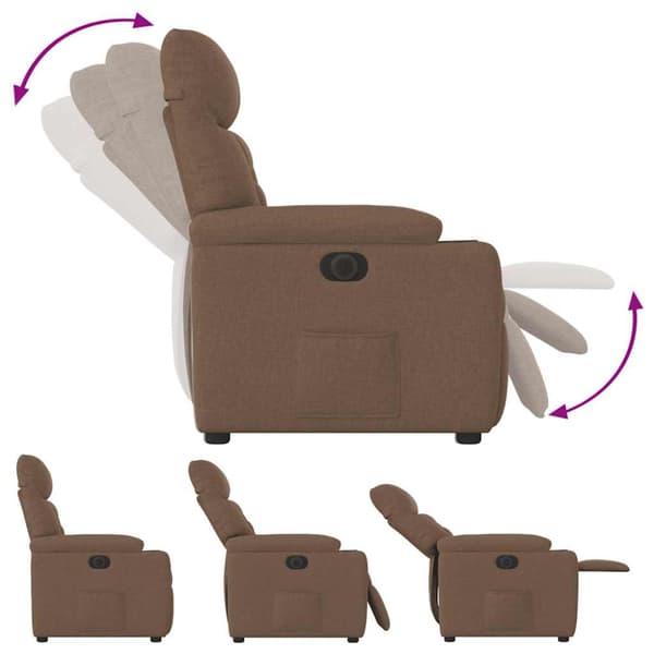 Elektrisk reclinerfåtölj Brun tyg