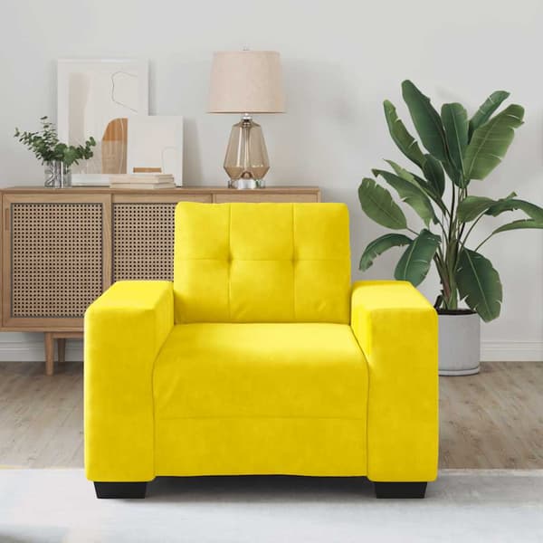 Soffstol gul 100x78x80 cm sammet
