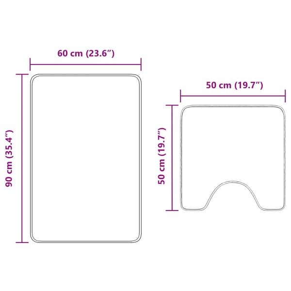 Antisklid badmatta set 2 pcs Blå PP