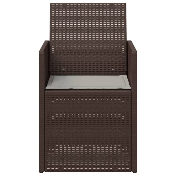 Trädgårdsmatstolar 2 pcs Brun och ljusgrå PP