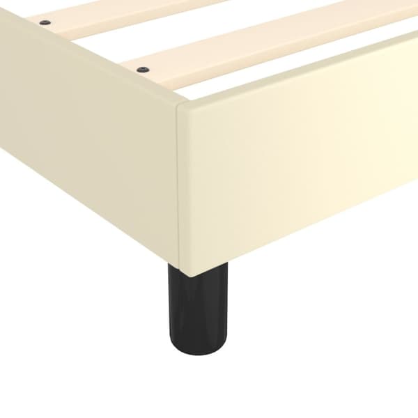 Boxspring-sängram gräddvit 180x200 cm konstläder