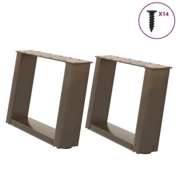 Soffbordsben U-formade 2 st naturstål 40x(30-31) cm stål