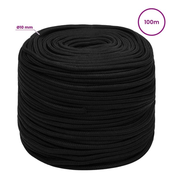 Mångsidigt bruksrep 10 mm 100 m Svart Polyester