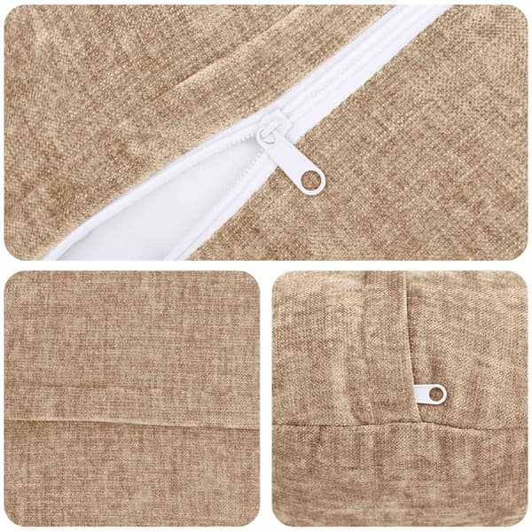 Kuddöverdrag 2 st HEERLEN Taupe Ø 30 cm Chenilletyg