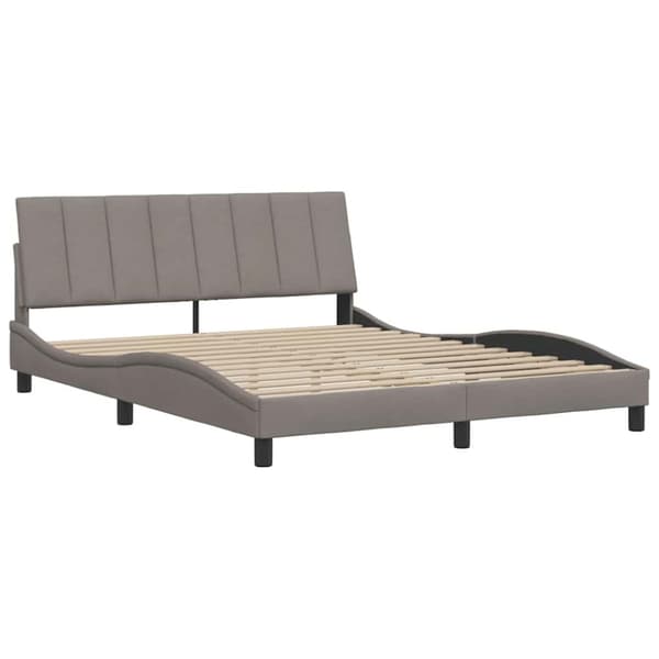 Bed Frame without Mattress "Hanko" Taupe 160x200 cm Fabric