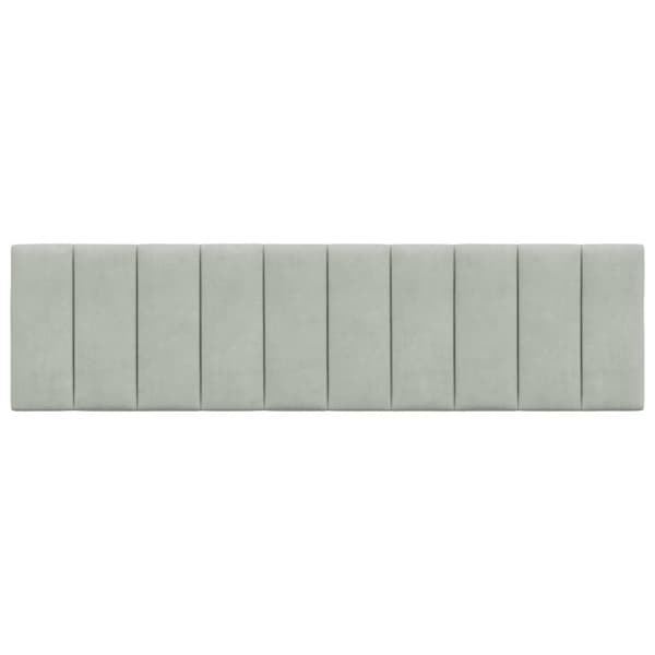 Headboard Cushion "Hanko" Light Grey 183 cm Velvet