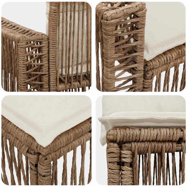 Trädgårdsoffset 6 pcs Beige och krämvit konstrotting