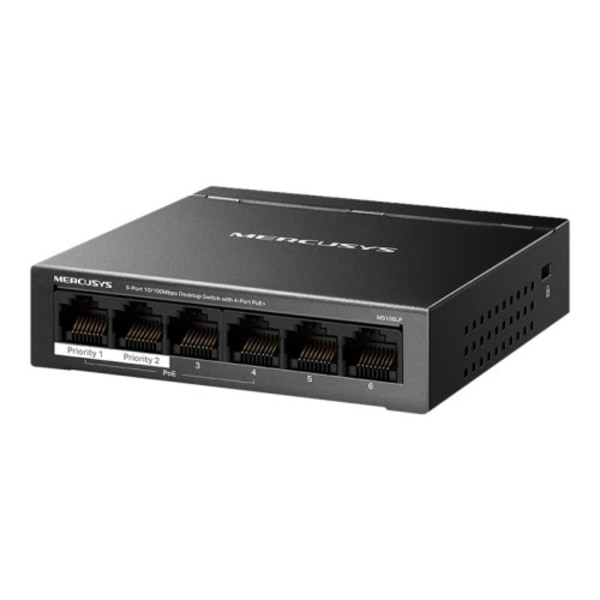 Mercusys MS106LP V1 - switch - 6 portar Svart
