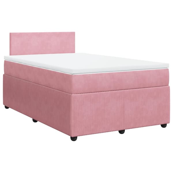 Ramsäng med madrass rosa 120x200 cm sammet