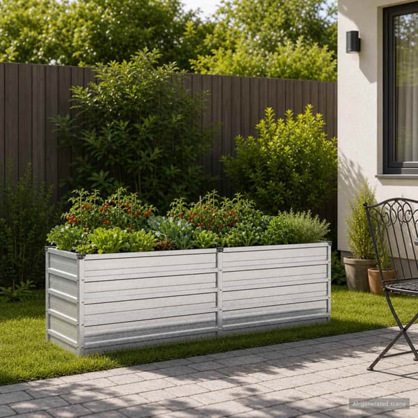 Höjd Trädgårdsbädd Silver 160 x 40 x 55 cm galvaniserad