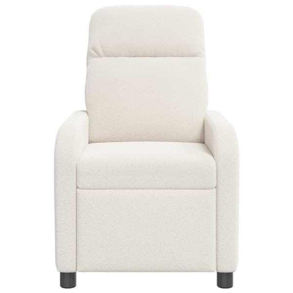 Massagefåtölj Gräddvit Bouclé