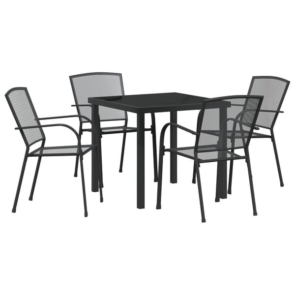 Trädgårdsmöbelset 5 pcs Antracit Pulverlackerat stål