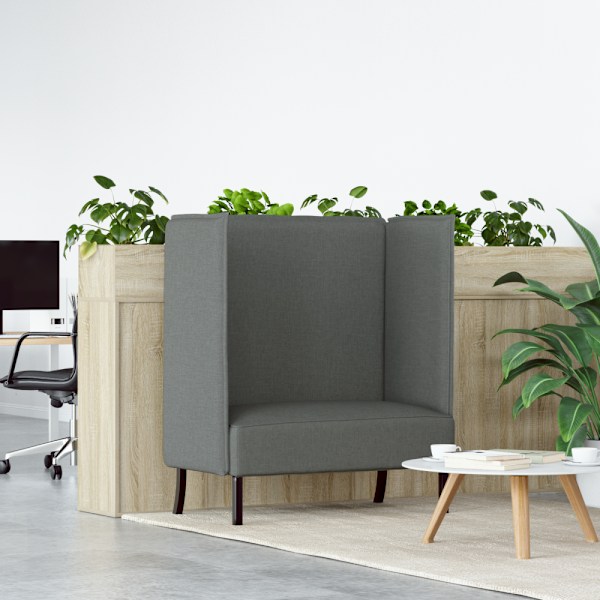 Hög Ryggsoffa 101cm Mörkgrå tyg