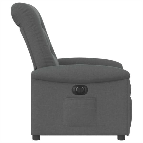 Elektrisk reclinerfåtölj mörkgrå tyg