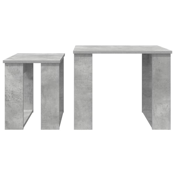 Kaffebordsset 2 pcs Betonggrå Konstruerat trä