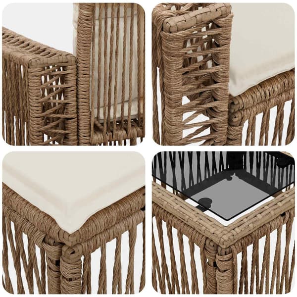 Trädgårdsoffset 10 pcs Beige och krämvit konstrotting