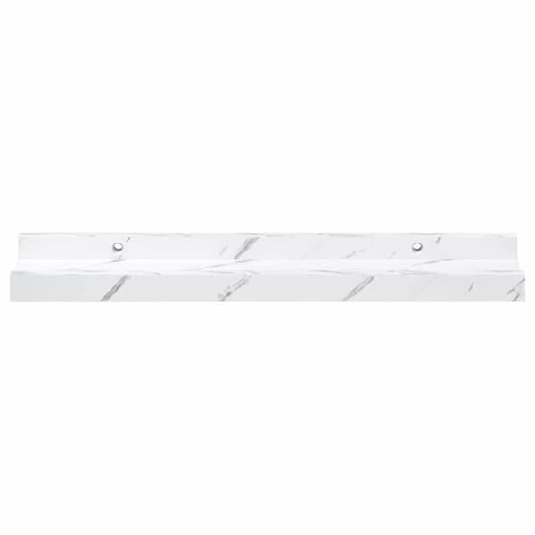 Vägg hylla Väggmonterat 2 pcs Vit marmor 40 x 9 x 3 cm