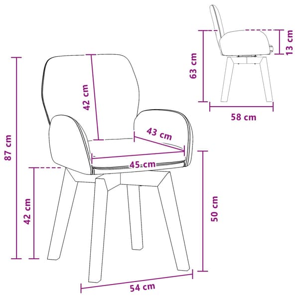 Matstolar 6 pcs Bouclé Gräddvit 59 x 57 x 85 cm